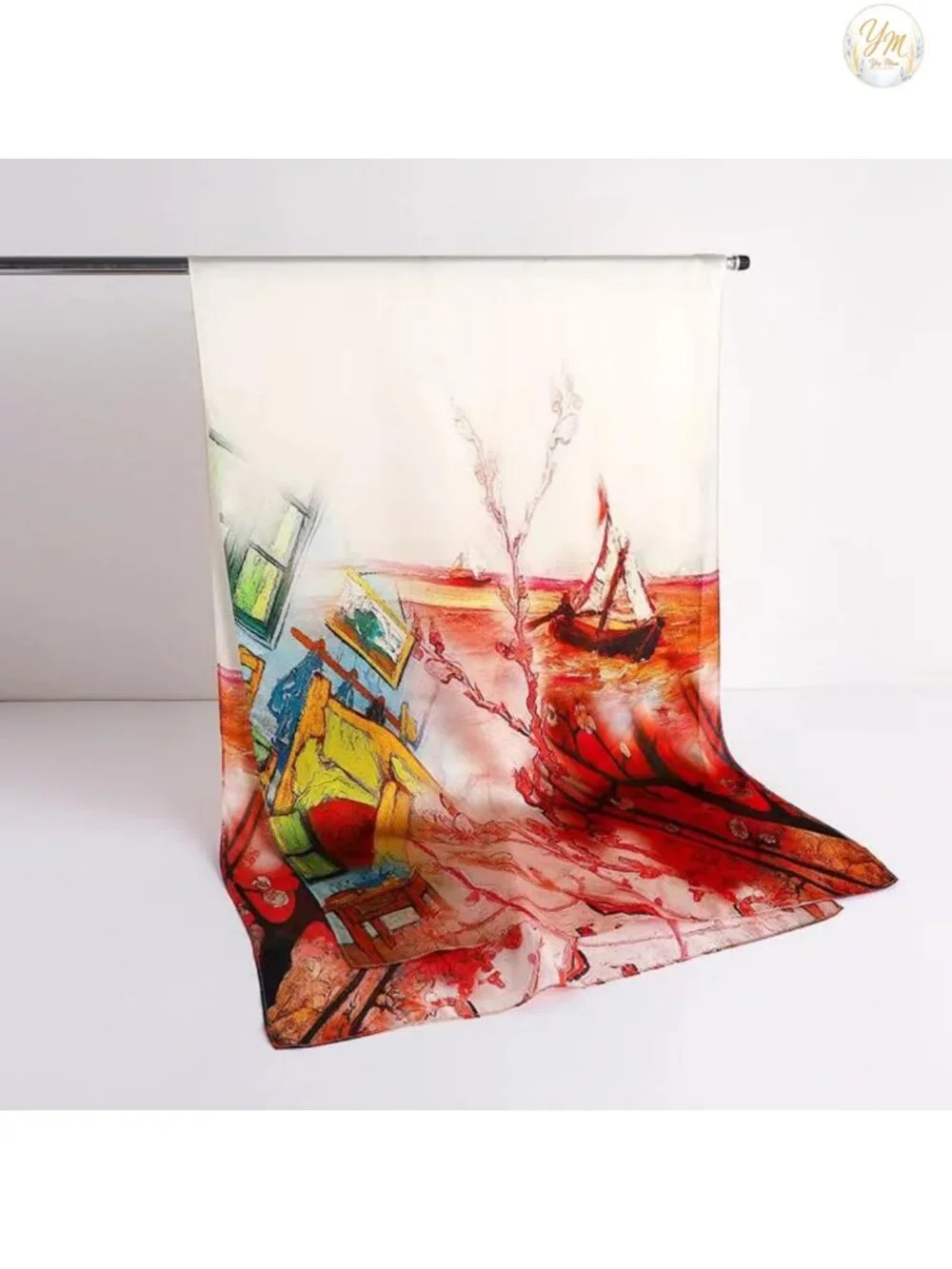 100% Silk Long Scarf Women Large Oblong Shawls Gift Wrapped Luxury